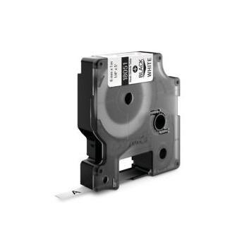 Tubo Termorrectractil Dymo Rhino 6mmx1,5m Branco/Preto