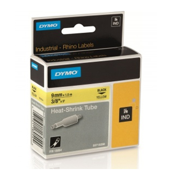 Tubo Termorrectractil Dymo Rhino 6mmx1,5m Amarelo/Preto