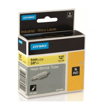 Tubo Termorrectractil Dymo Rhino 9mmx1,5m Amarelo/Preto