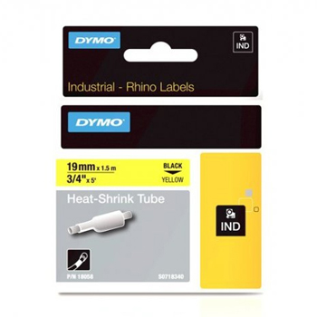 Tubo Termorrectractil Dymo Rhino 19mmx1,5m Amarelo/Preto