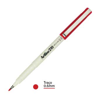 Marcador Medio 0.6mm Artline 210 Vermelho-1un