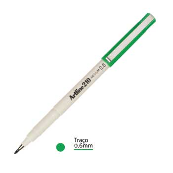 Marcador Medio 0.6mm Artline 210 Verde-1un