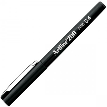 Marcador Fino 0.4mm Artline 200 Preto Cx 12un