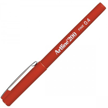 Marcador Fino 0.4mm Artline 200 Vermelho Cx 12un