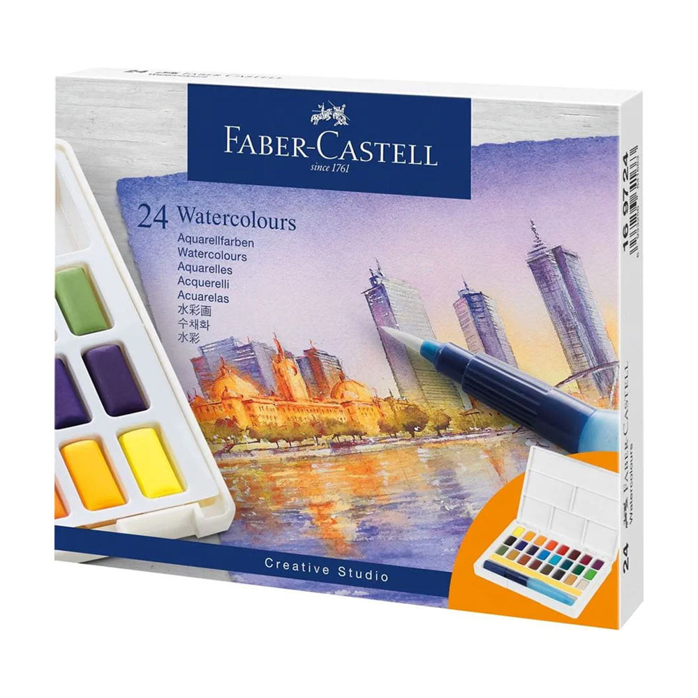 Aguarelas Faber Castell Goldfaber Cores Sortidas Cx 24