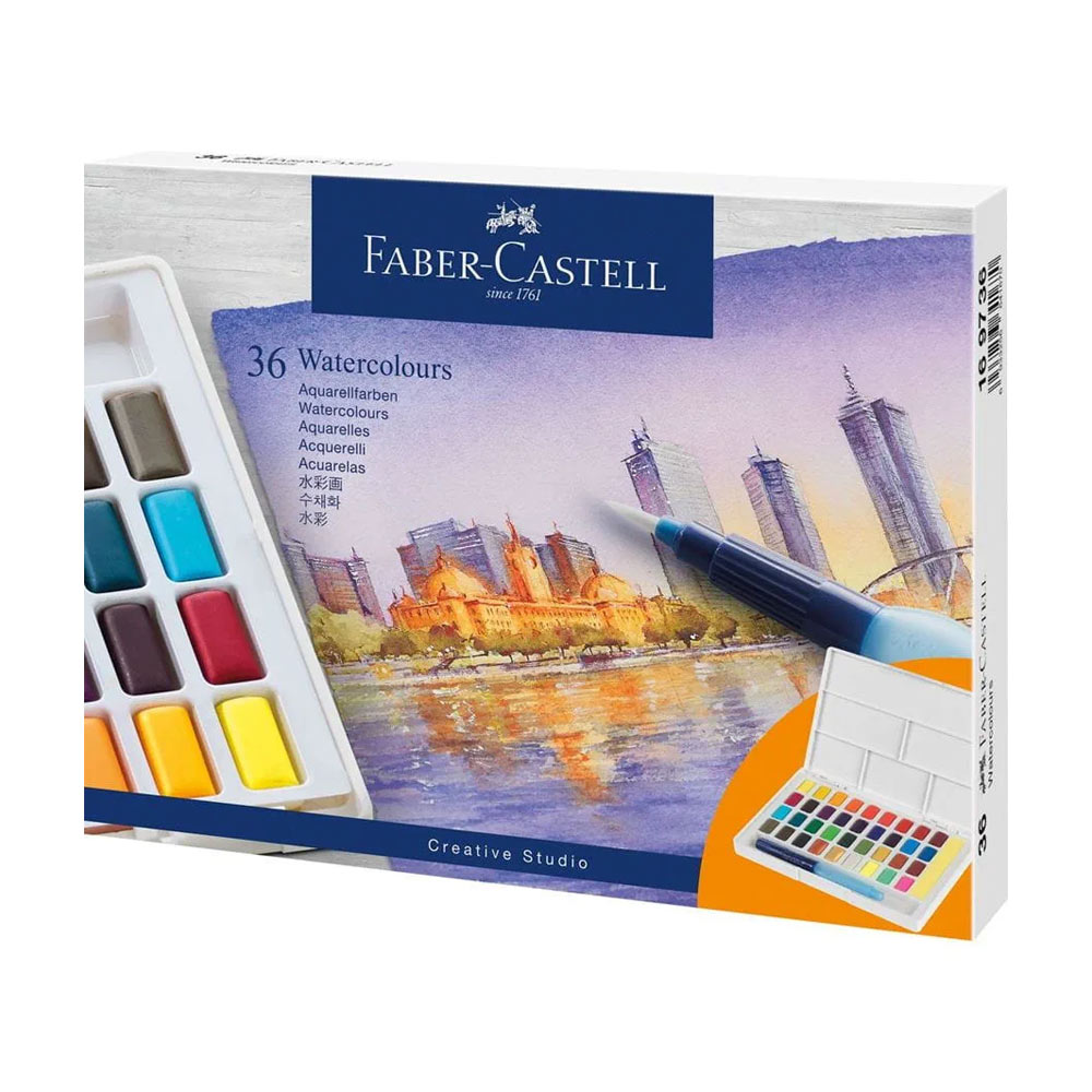 Aguarelas Faber Castell Goldfaber Cores Sortidas Cx 36