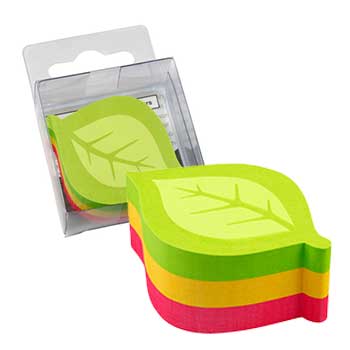 Bloco Adesivo Motivo Folha 50x50mm 3 Cores 225 Folhas