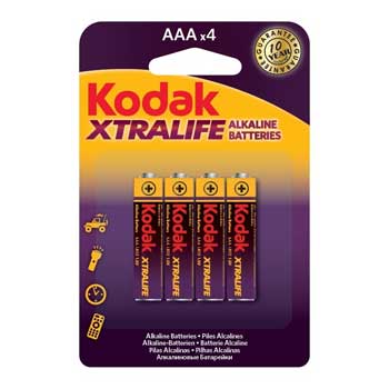 Pilhas Alcalinas Kodak Xtralife LR3 AAA 1.5V 1050mAh 4un