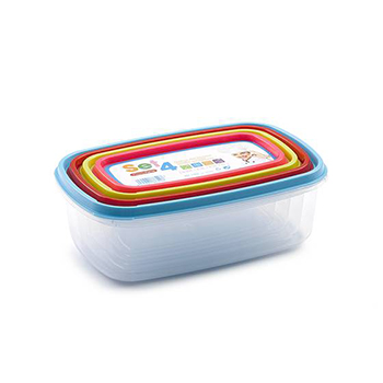 Conjunto 4 Caixas Herméticas Rectangular 250/400/700/1000ml