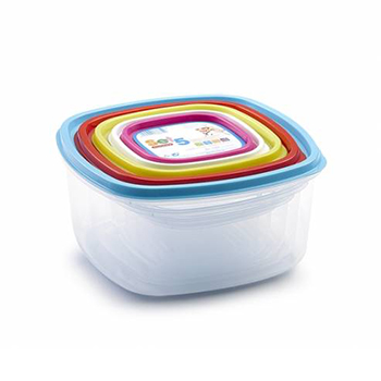 Conjunto 5 Caixas Herméticas Quadradas 200-2000ml