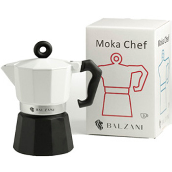 Cafeteira Moka Café BALZANI Chef Branco/Preto
