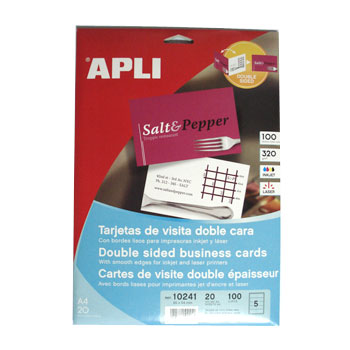 Cartoes Visita InkJet-Laser Matte 320gr 85x54mm Apli (100un)