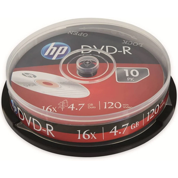 DVD+R HP 4.7GB 16X Cake Box 10