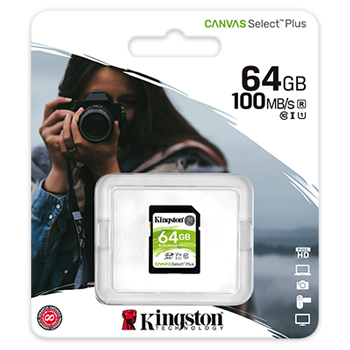 Cartao Memoria KINGSTON 64GB SDHC Canvas Select Plus