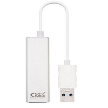 Adaptador USB 3.0 para Ethernet Gigabit Prata