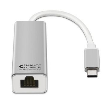 Adaptador USB-C para Ethernet Gigabit Prata