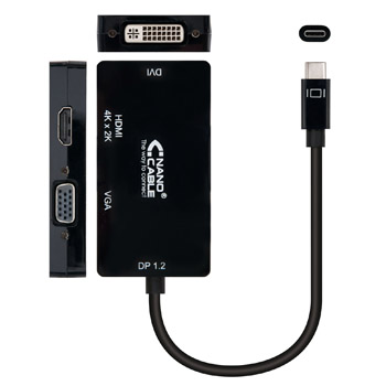 Adaptador USB-C para VGA / DVI / HDMI Preto