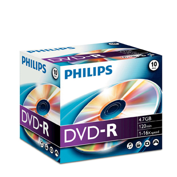 DVD-R Philips 4.7GB 16X Jewell Case 10