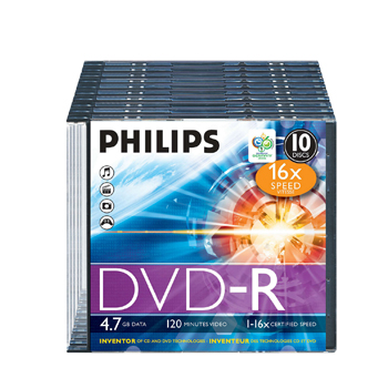 DVD-R Philips 4.7GB 16X Slim Case 10