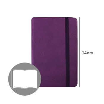 Bloco Notas Liso 14x9cm Semi Pele Roxo 116Fls