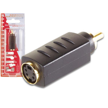 Adaptador S-VHS 4P mini-DIN F para RCA M Ouro