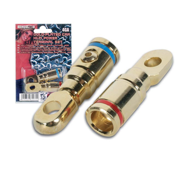 Kit terminais Auto Hi-Fi alta amperagem banhados em ouro