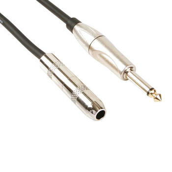 Cabo Audio Profissional Mono 2x 6,35mm M para F 5mts