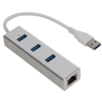 Adaptador USB 3.0 para Ethernet Gigabit + 3 Portas USB