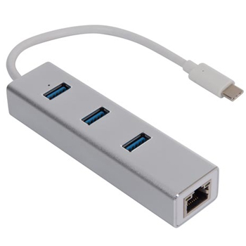 Adaptador USB-C para Ethernet Gigabit + 3 Portas USB