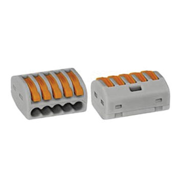 Borne WAGO 5x0.08-4mm p/ condutores flexíveis/rígidos cinza